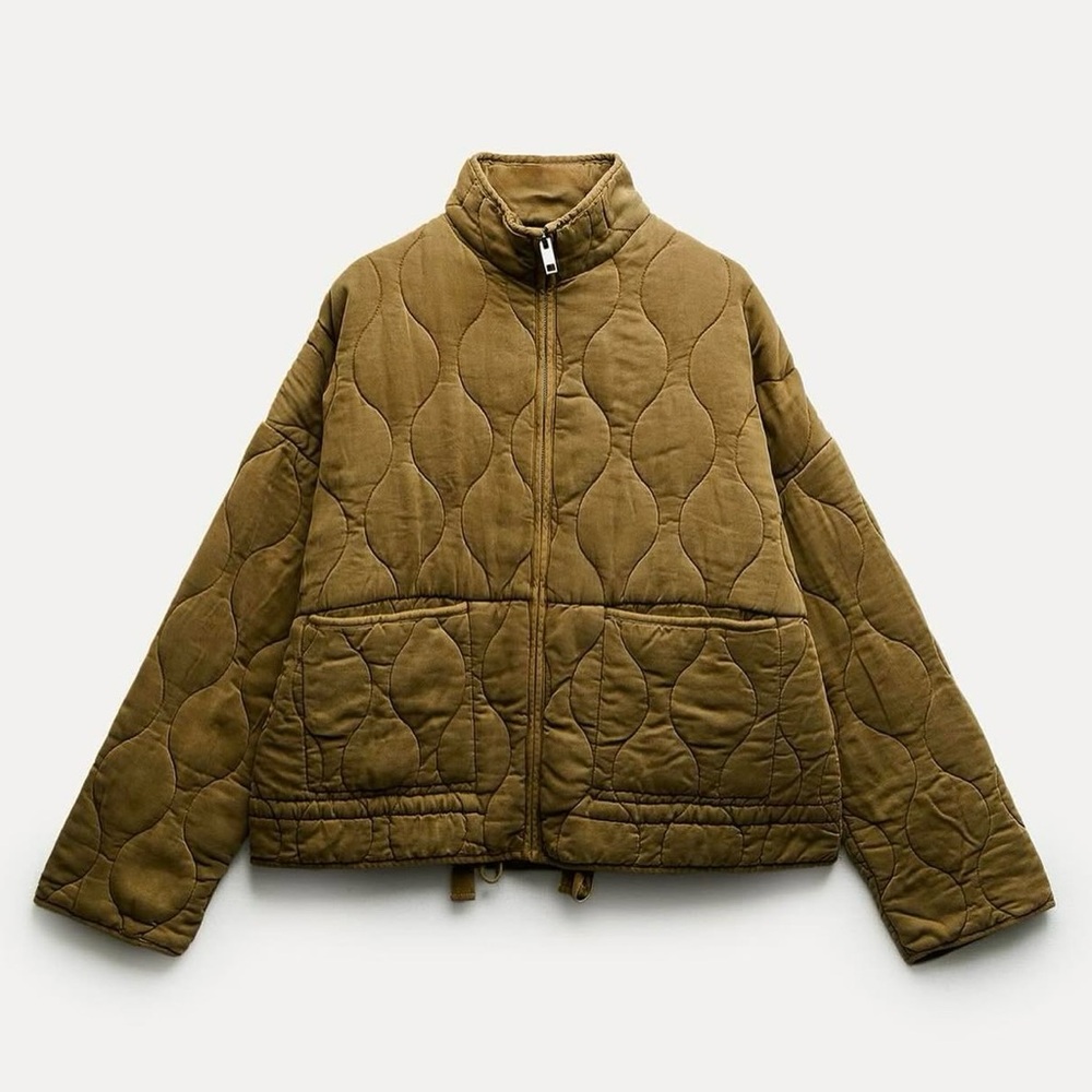 Quilted green jacket from Zara. Size extra small.